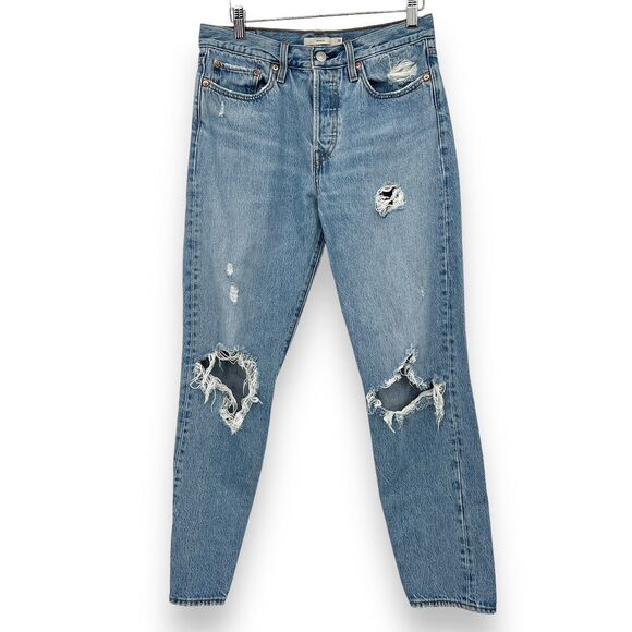 Levi's Premium Wedgie Womens Sz. 28 Blue Button Fly Medium Wash Denim Jeans - Picture 1 of 7